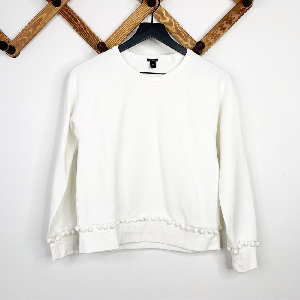 JCREW pom pom crop top sweater XS